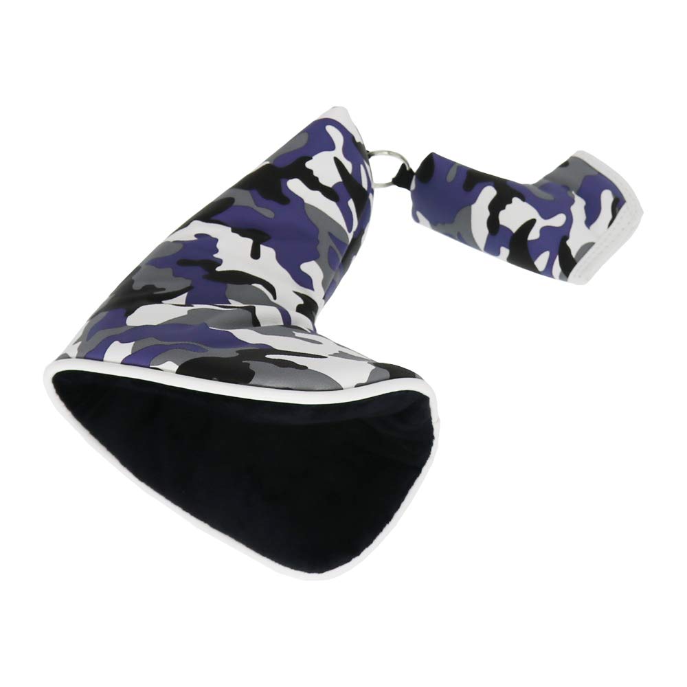 Seacloud Golf Blade Putter-Abdeckung, Tarnmuster, Schlägerhaube, Schutz mit Magnetverschluss, Violett