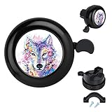 MZELQ Bicycle Bell Cute Clear Sound Adjustable Size Aluminum Bike Accessories Bell Ring for Girls Women Kids Adults (Wolf)
