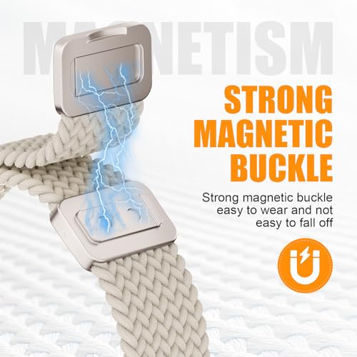 Image of BXUXOHS Magnetic Nylon Bands for Samsung Galaxy Watch 8 Band /Galaxy Watch 8 Classic,Braided Elastic Fabric No Gap Sport Strap for Galaxy Watch 8 /8 Classic 40mm 44mm 46mm men /women