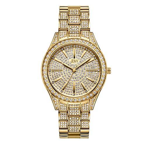 JBW ���O�W���A���[ ���f�B�[�X Cristal-34 J6383 0.12 ctw 12 �_�C�������h���b�L �r���v �X�e�����X�X�`�[���u���X���b�g 34mm, Gold