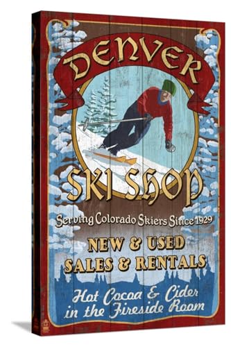 ART.COM Denver Ski Shop Vintage Canvas 16x24