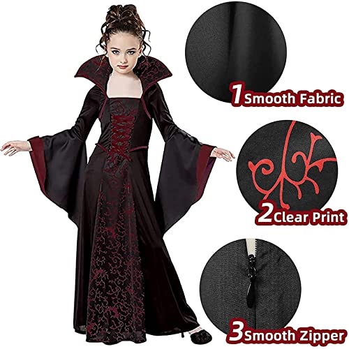 Fantasia de vampiro real infantil, fantasia vitoriana de vampiro, fantasia de halloween, festa, vinh