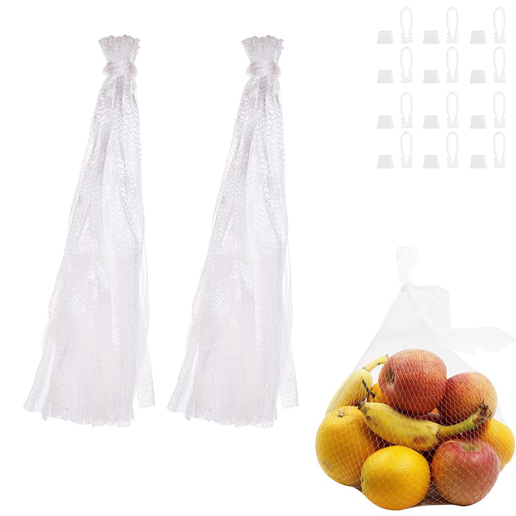 EBOCACB 100pcs Seafood Boiling Bags, Plastic Reusable Mesh Produce Bags, Crawfish Bags Boiling Bags, Mesh Onion Bags, Fruit and Vegetable Produce Bag