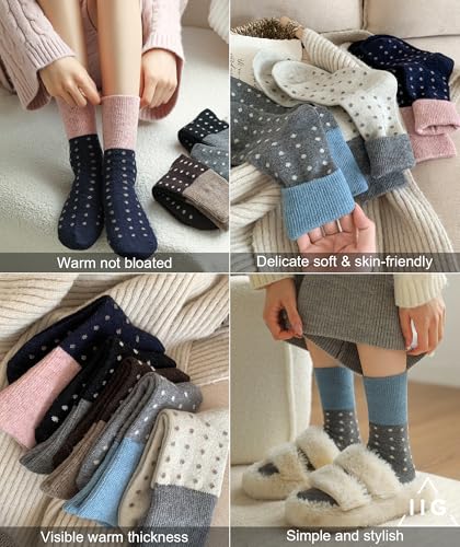 Image of IIG Winter Warm Wool Socks for Women Original Design Trendy Boot Socks Ideal Gift