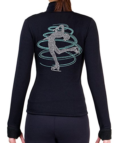 ny2 Sportswear Figure Skating Polartec Polar Fleece Jacket with Rhinestones JR230MIX (Aqua, Child Small)
