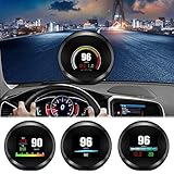 【Einfaches Display】 Fahrzeuggeschwindigkeit + Motordrehzahl, HD-Display, praktische Funktion, damit Sie lange komfortabler fahren können. (Plug-and-Play - Verfügbar für 95% Autos mit OBD2 / GPS-Schnittstelle) Die Nanotechnologie - Projektor mit hoher Klarheit, um unerwünschte Reflexionen zu vermeiden und die Anzeigeinformationen schärfer zu machen. Die über den Daten angezeigten Bogenmaß sind farbig, wodurch die Projektion noch kühler wird. Der automatische und manuelle