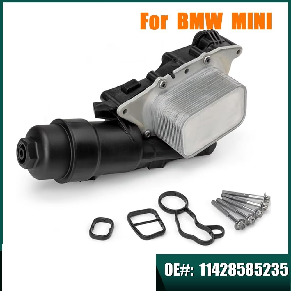 Bloque de Motor Filtro de aceite Conjunto De Enfriador De Aceite 11428585235 11428511391. Compatible Con BMW Serie 2 F45 F46 X1 F48 X2, MINI Y Cooper F56 F55.