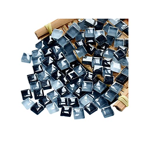 100 Pieces Bulk Mosaic Tiles Assorted Color Opaque Mosaic Glass Crafts Supplies for DIY Picture Coaster Home Mosaic Decoration(1x1cm,Black Series)
