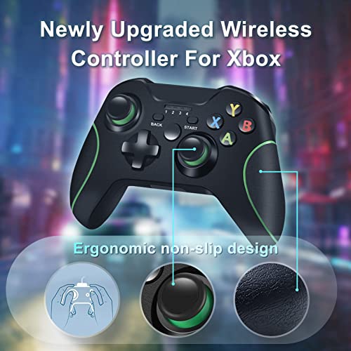 AUFGLO Drahtlos Controller für Xbox One, PC Gamepad mit 2.4G drahtlos Adapter, eingebaute Dual Vibration, kompatibel mit Xbox One/One S/One X/One Elite/PS3 Host/Windows 10 (Schwarz) - Image 4