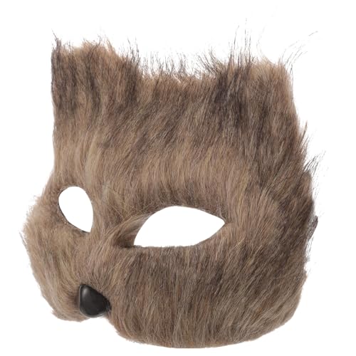 Masque De Renard À Masque Costume De Cosplay Demi-Visage Animal À De Chat Pour Les Yeux Cosplay De Loup En Peluche Faux Pour