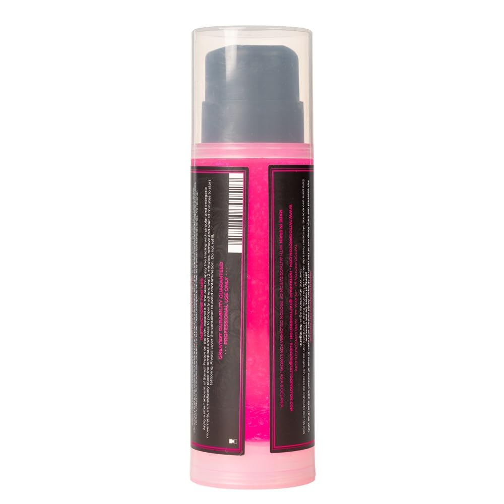 Proton Professional Stencil Primer Pink AIRLESS SYSTEM - 250 ml / 8.5 Oz. Gel Transfer Tattoos Maximum Adhesion. Stencil Tattoo - Image 2