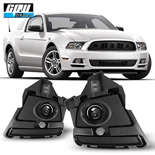 CPW Compatible with [2013-2014 Ford Mustang] Clear Lens Bumper Driving Projector Fog Lights Pair + Wiring + Switch Kit