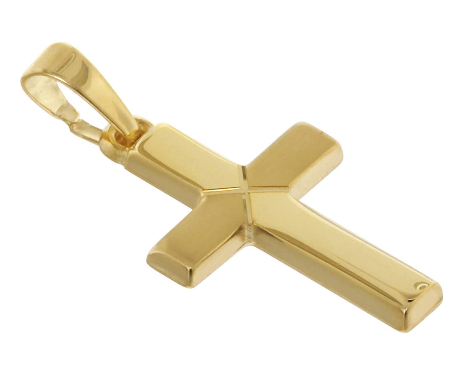 trendor Kreuz-Anhänger für Kinder Gold 333 mit goldplattierter Halskette