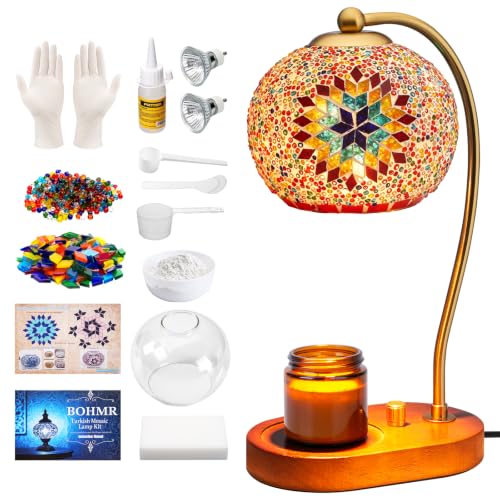BOHMR DIY Turkish Mosaic Lamp Kit, Candle Warmer Lamp Making Kit, Colorful