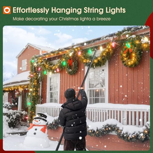 addlon 4 Pack 10FT String Light Poles for Outside Heavy-Duty, Bend & Break Resistant, Rust-Proof Waterproof Outdoor Poles for Hanging String Lights for Patio, Garden, Bistro, Wedding, Parties - Black by addlon - Image 4