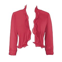 SAGEFINDS Womens Fine Mesh Shrug Open Front Cardigan Lightweight Sheer Cropped Top 3 4 Sleeve