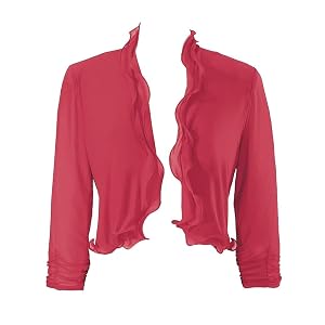SAGEFINDS Womens Fine Mesh Shrug Open Front Cardigan Lightweight Sheer Cropped Top 3 4 Sleeve