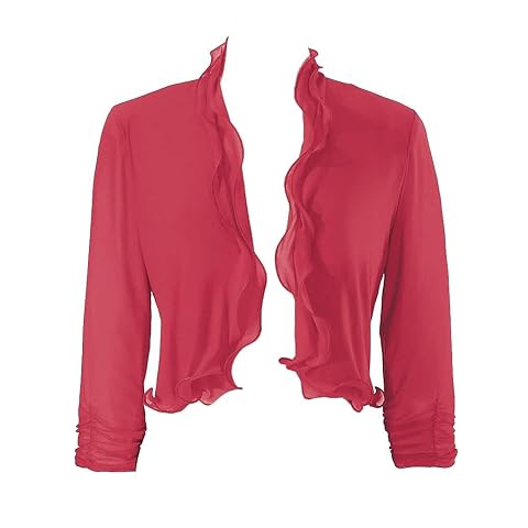 SAGEFINDS Womens Fine Mesh Shrug Open Front Cardigan Lightweight Sheer Cropped Top 3 4 Sleeve