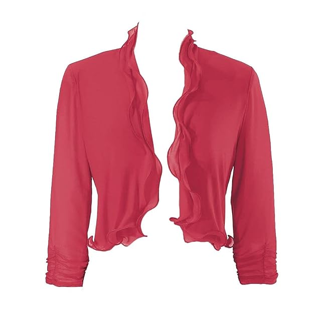 SAGEFINDS Womens Fine Mesh Shrug Open Front Cardigan Lightweight Sheer Cropped Top 3 4 Sleeve