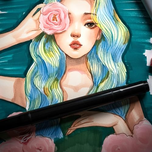 Image of Corslet 90 Pc Alcohol Markers : 60 & 30 Pcs Color Pens | Colour Marker Pen Art Markers Dual Tip Brush & Chisel Alcohol Based Markers for Drawing Sketching Adult Colouring & Illustration