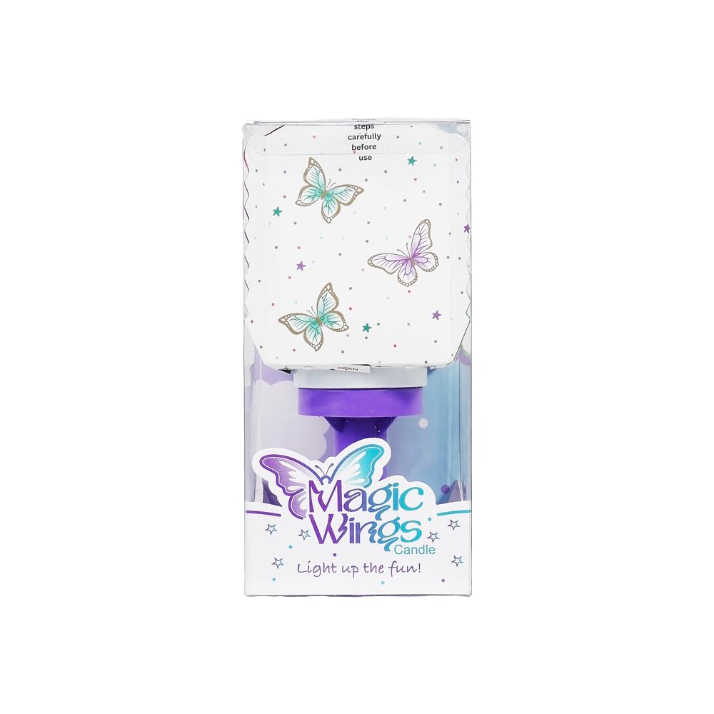 Magic Wings Butterfly Theme Candle, Light Up Fun Birthday Celebration Accessory - 1 Box-picture-23