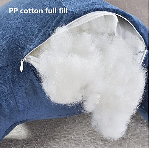 Atiasrama Backrest Reading Pillow With Arms, Large Adult Bed Rest Pillows Back Support For Sitting Up In Bed Couch, Plush Reading Lumbar Cushion With Removable Crystal Velvet Cover (Navy Blue) #TOP4