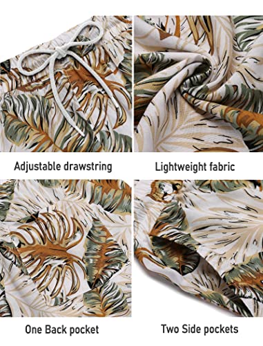 Coofandy Mens Swim Board Shorts Summer Beach Flower Pattern Shorts Duick Dry #TOP4