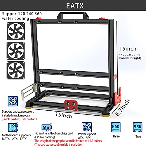 Haihuang Diy Computer Motherboard Case Rack, Test Bench Computer Case Pc Test Bench，Vertical Overclocking Open Aluminum Frame Chassis Rack, Creative Personality Atx/M-Atx/Itx Open Chassis (Eatx) #TOP1