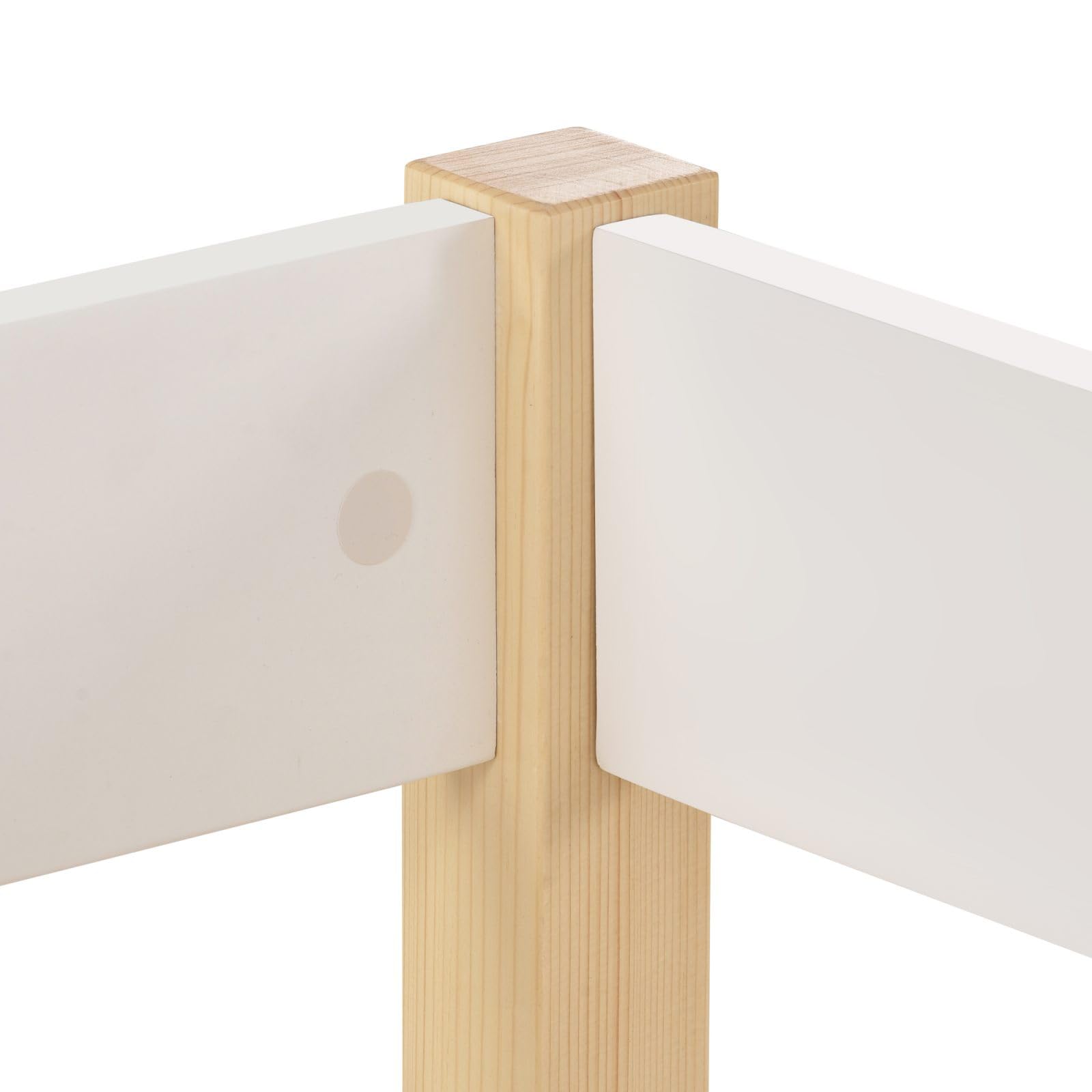Sweiko Lit 90x190 cm,Cadre de lit pour Enfant en Bois Polyvalent avec barrière de sécurité, pour garçons et Filles,Cadre de lit en Bois Massif, Blanc
