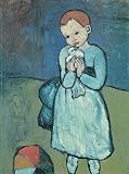p6287 A4 Leinwand Pablo Picasso Kind mit Taube - Kunst Malerei Film Spiel Film Wand Geschenk Reproduktion alte Vintage Dekoration