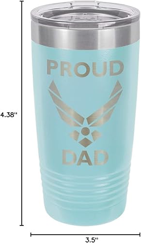 Miniatura 10 de PROUD AIR FORCE DAD PAZ AZUL CLARO Vaso de bebida de 20 oz con popote  Taza de viaje grabada con láser  Comparar con Yeti Rambler  Idea de regalo