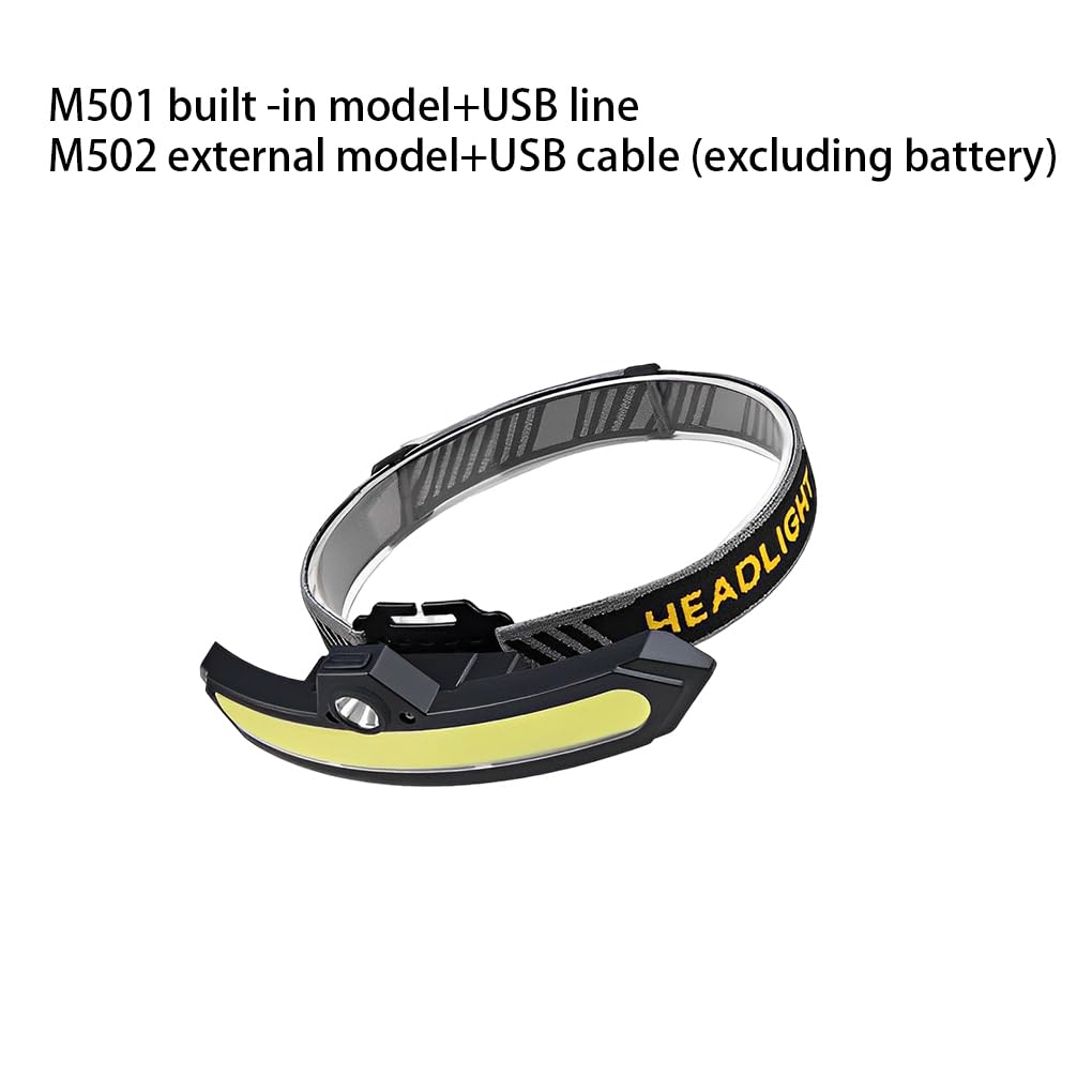 Set di 3 fari ricaricabili USB regolabili multiuso per ciclismo, escursionismo, arrampicata, luce di emergenza integrata, batteria integrata