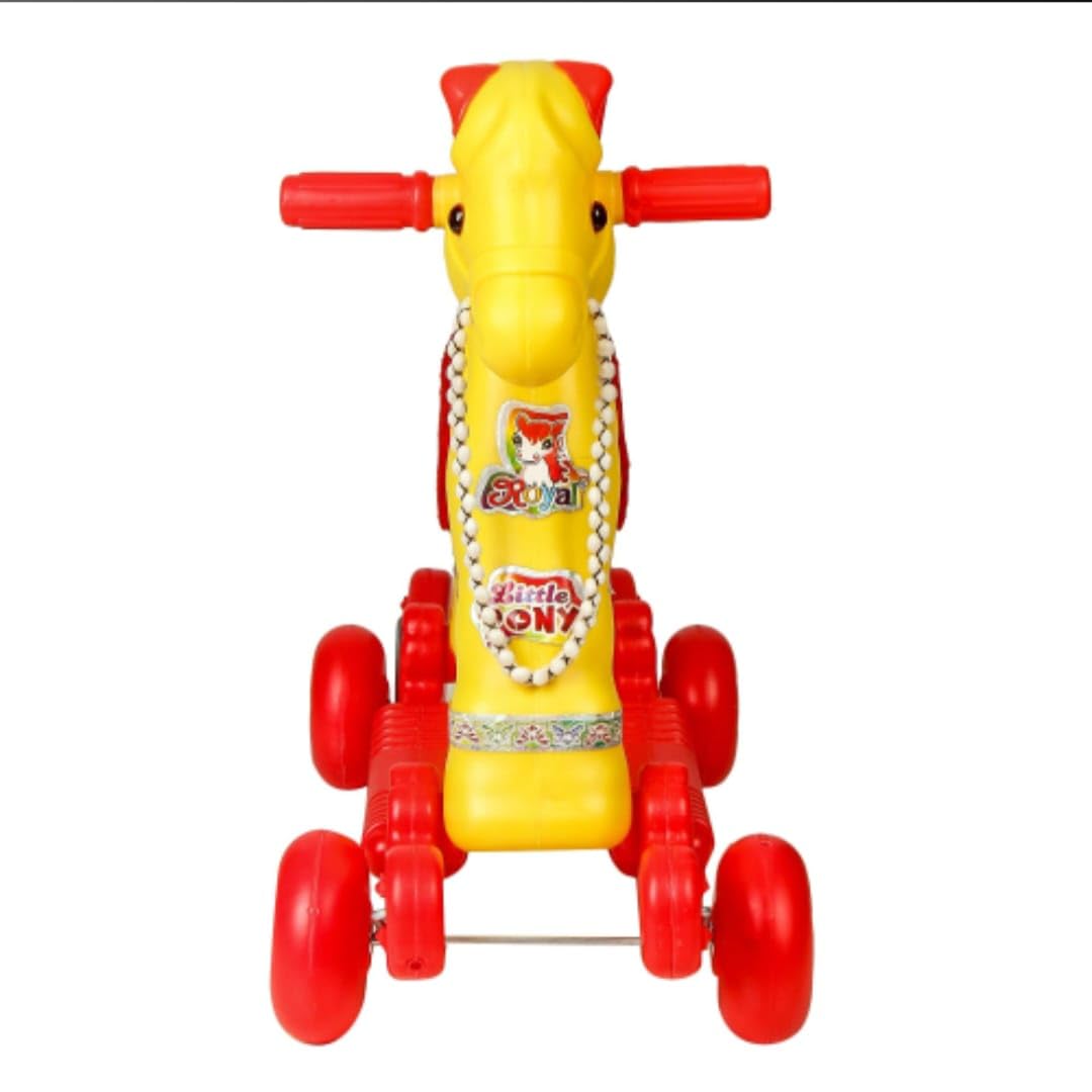 2-in-1 Baby Horse Rider Rocker/Ride-on Toy with Velvet Seat Cover for Kids 1-5 Years (Yellow and Red) (B0DF87TCNQ) Amazon Price History, Amazon Price Tracker