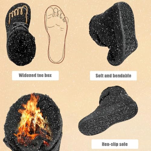 Barefoot Shoes for Children Winter Waterproof, Warm, Non-slip, Wide-toe, Snow Boots, Winter Hiking Shoes for Boys and Girls4