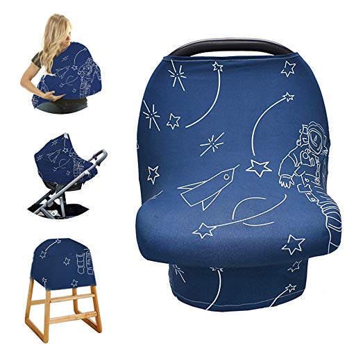 Image of Stretchy Baby Car Seat Cover for Baby Boys and Girls,Multiuse - Nursing Breastfeeding Covers,Shopping Cart/High Chair/Stroller Covers,Infinity Scarf,Car Seat Canopies
