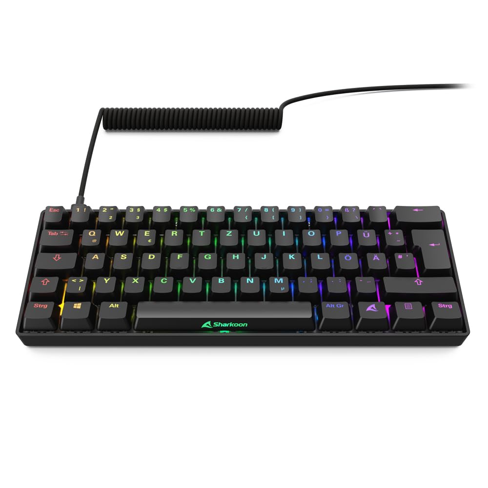 Sharkoon Skiller SGK50 S4 Gen2, schwarz, Gateron Yellow, 60% DE-Layout