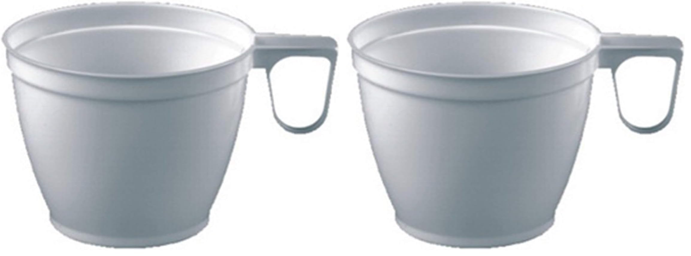 Tasses à café avec poignée PAPSTAR en plastique blanc de 180 ml pour boisson chaude