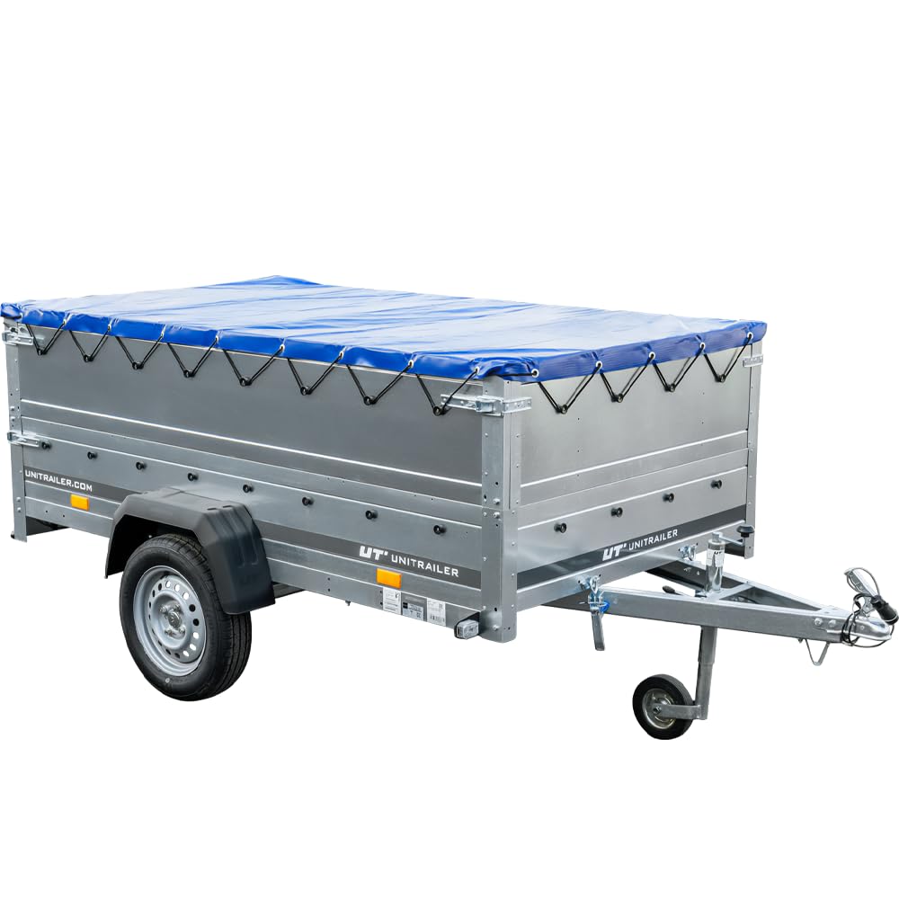 UNITRAILER Robuster Anhänger mit Kippfunktion, 750 kg Zuladung, 2304 x 1256 cm Ladefläche, Bordwände