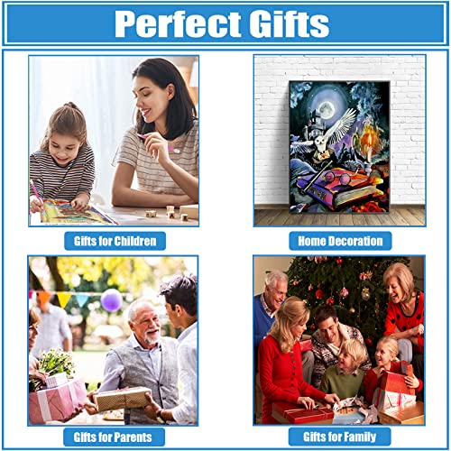 Suyaloo 5D Diamond Painting Kits For Adults - Owls Diamond Art Kits For Adults Kids Beginner,Diy Magic Castle Full Drill Paintings With Diamonds Gem Art For Adults Home Wall Decor 11.8X15.7Inch #TOP3