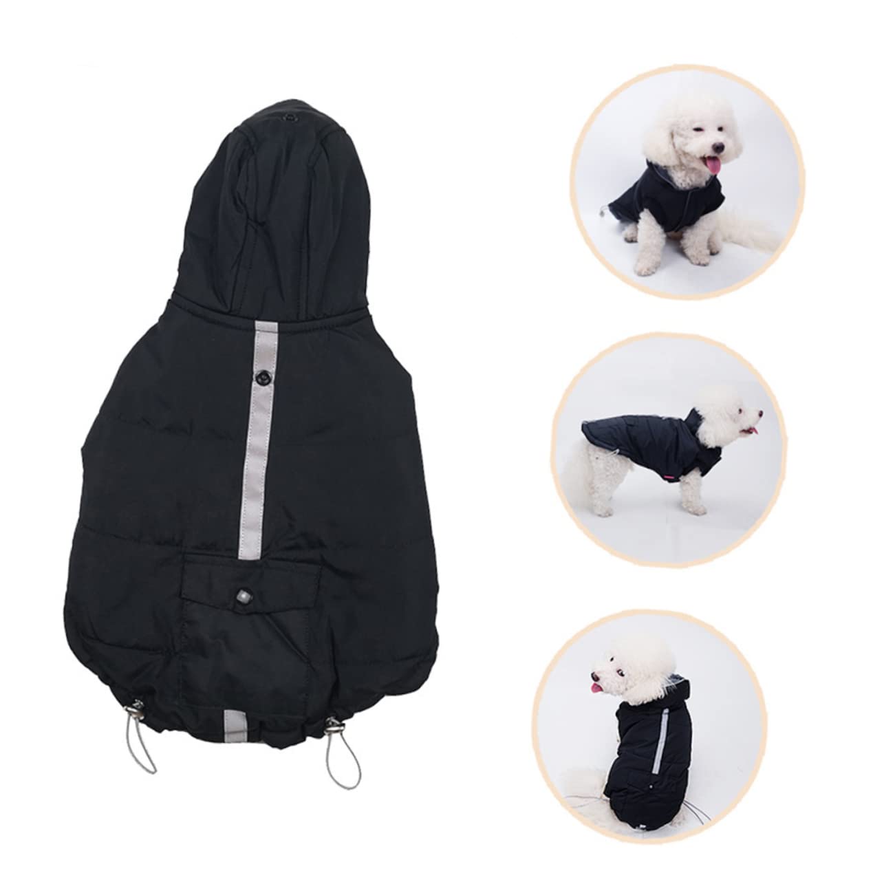 Toddmomy 2pièces Gilet Coton Lumineux pour Chien Hiver Noire pour Maintien Chaud Activités Extérieur