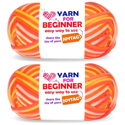 Image of 2 * 50g Rainbow Beginner Crochet Yarn for Crocheting and Knitting Multicolor Cotton Crochet Yarn for Beginners(Golden Sunshine)