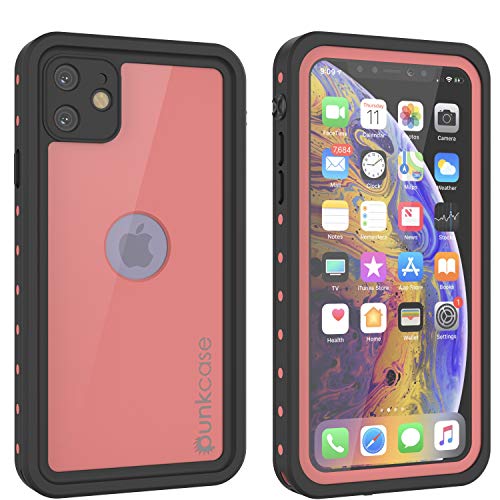 PunkCase for iPhone 11 Waterproof Case [StudStar Series] [Slim Fit] [IP68 Certified] [Shockresistant] [Dirtproof] [Snowproof] 360 Full Body Armor Cover for iPhone 11 [Pink]