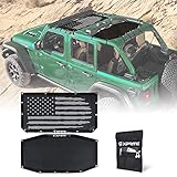 Xprite Flag JL Sunshade Compatible with Jeep Wrangler, Front and Rear Mesh Screen Top Sunshade Cover...