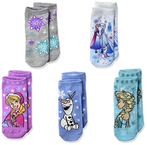 Disney Frozen Girls 5 Pack Shorty, Assorted Sherbet, Fits Sock Size 6-8.5 Fits Shoe Size 7.5-3.5 #TOP18