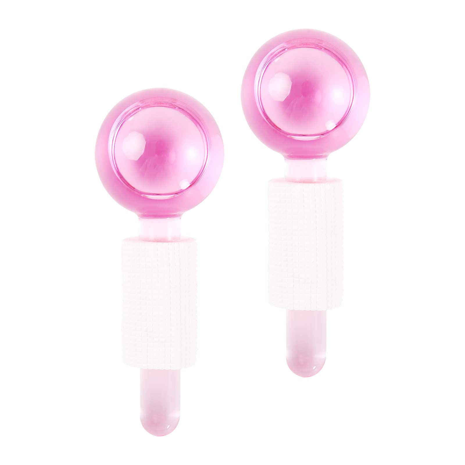 Ice Globes for Facials, 2PCS Cooling Globe for Face Neck Eye Circle Massage,Cold Globe Roller for Daily Beauty, Tighten Skin, Anti Ageing, Reduce Puffiness, Wrinkle Soothing (Pink, One Size)
