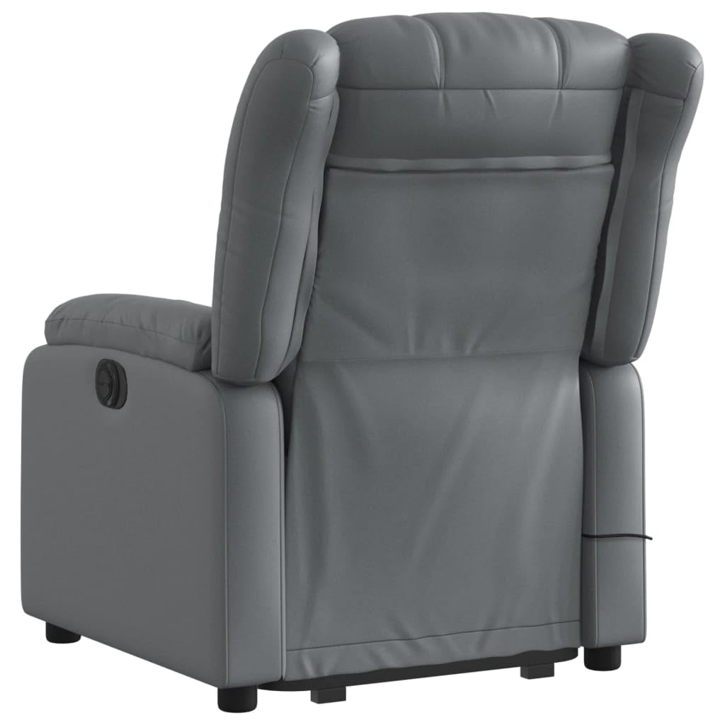 IKAYAA Sillón de Masaje con Elevador Levanta Personas Mayores Sillon Relax Reclinable Sillón Elevador Sofá Relax con Bolsillos Laterales 78 x 92 x 98 cm Gris