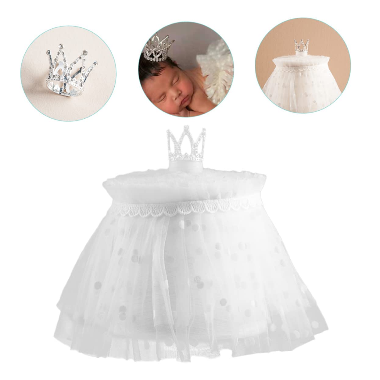 UKCOCO 4 Set Di Accessori Per Foto Per Neonati Gonna Tutù Set Di Per Servizio Fotografico Per Bambine