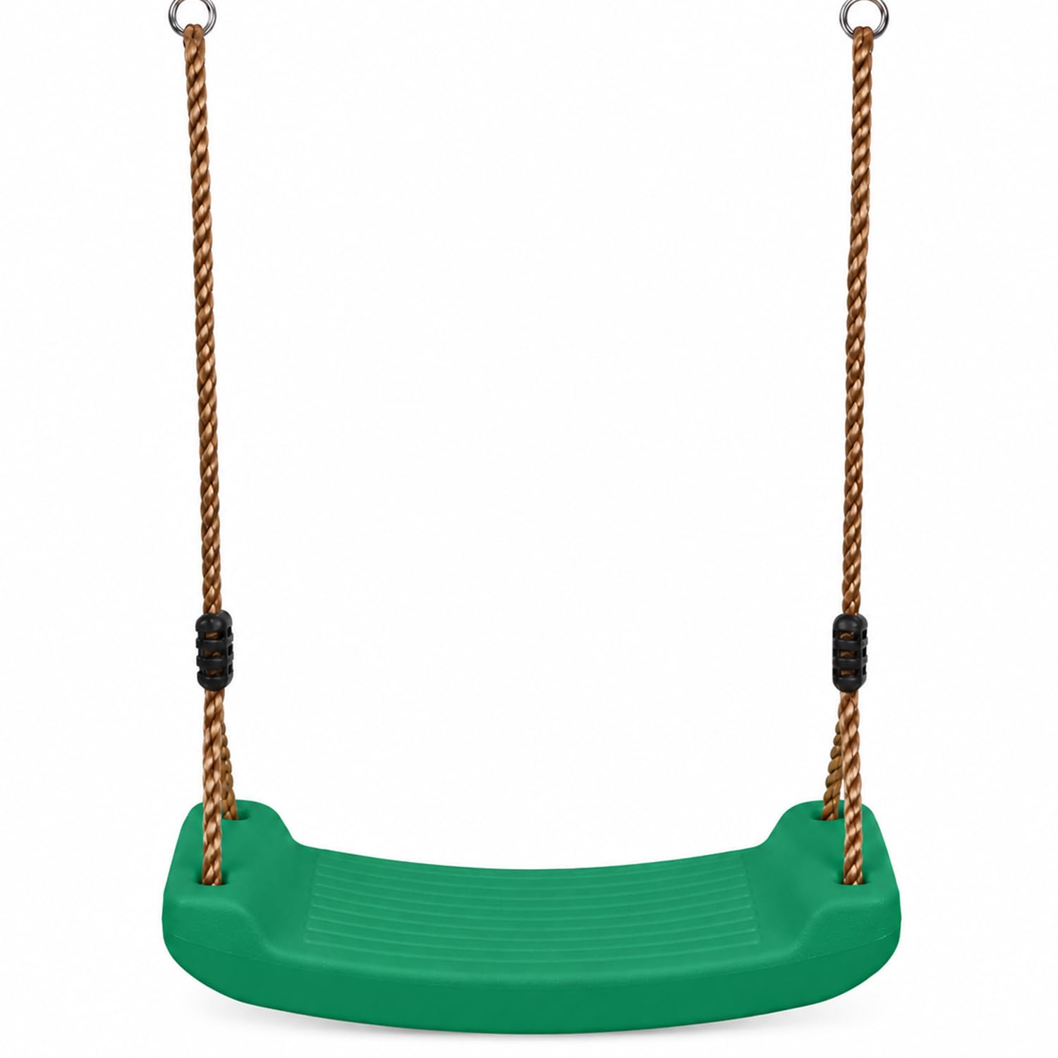 Kids Outdoor Swing Seat with Strong Braided Ropes & Length Control Hinge – Heavy-Duty Playground Swing for Ages 3-10 – 100kg Capacity – Clamp Fixation (Playground Green)