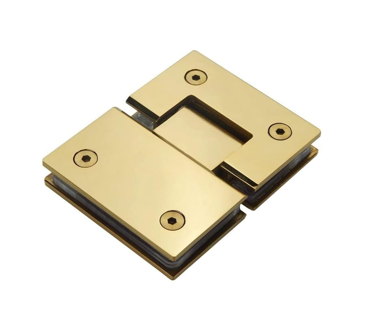 Stainless Steel Glass Fixed Clamp, 304 Hardware Hinge, Gold(180 Degree)