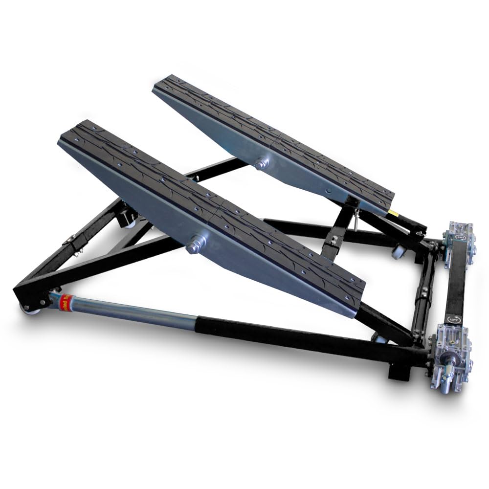 BITUXX Kipphebebühne Mobile Werkstatt Hebebühne Wagenheber Kurzhub PKW Lift bis 2000 kg 2T Schwarz
